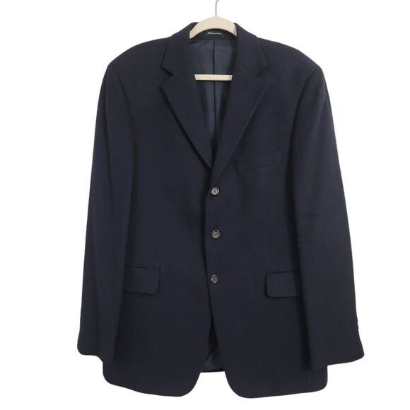 J. Crew Navy Blue 100% Cashmere‎ Blazer Sports Coat Sz 42 R Preppy Classic Soft - Picture 1 of 11
